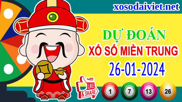 Dự đoán XSMT 26/1/2024 – Thống kê xổ số miền Trung thứ 6